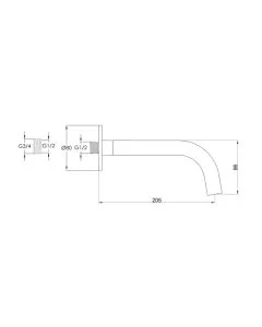 VOS 200mm Bath or Basin Spout Brushed Bronze