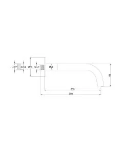 VOS 250mm Bath or Basin Spout Brushed Bronze