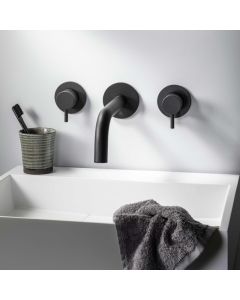 VOS 150mm Bath or Basin Spout Matt Black