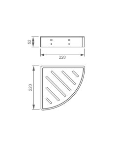 VOS Shower Corner Basket Shelf Brushed Brass