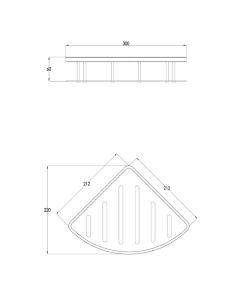 VOS Shower Corner Basket Brushed Bronze