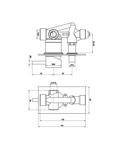 VOS Single Lever Diverter Valve Brushed Brass