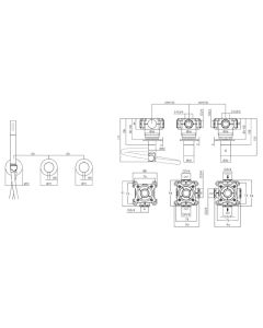 VOS Modular 2 Way Shower with Handset Brushed Black