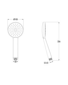 VOS Round Shower Handset Brushed Brass