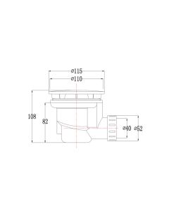 VOS Shower Waste Matt Black