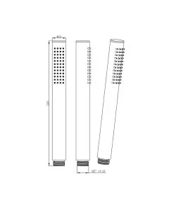 VOS Slim Shower Handset Brushed Black