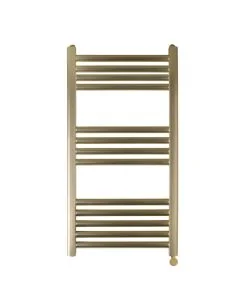VOS 800x400 Electric Towel Rail Brushed Brass