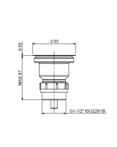 60mm Strainer Waste 70mm Flange Matt Black