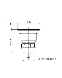 60mm Strainer Waste 70mm Flange Matt Black