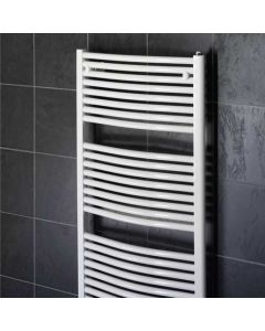 Design Curved 400 x 800 White Towel Rail