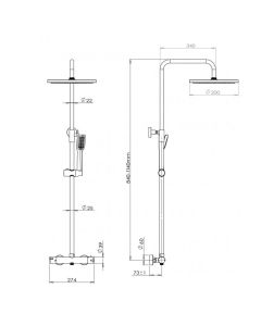 Arco Dual Outlet Bar Valve with Fixed and Adjustable Heads