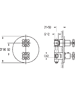 Flova XL Concealed Thermostatic Shower Mixer