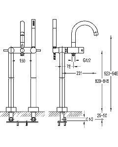 XL Free Standing Bath Shower Mixer