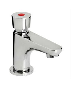 Single Self Closing Soft Touch Pillar Basin Tap