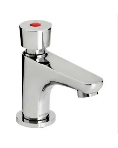 Single Self Closing Soft Touch Pillar Basin Tap