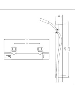 Zing Thermostatic Bar Valve with Adjustable Riser (Showers)