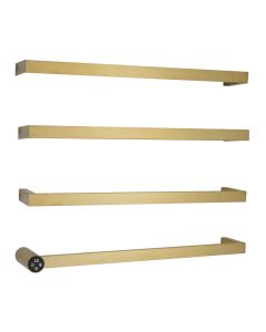 Zyon Electric Bar Towel Rail Brushed Brass