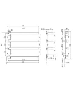 Zyon Electric Bar Towel Rail Brushed Brass