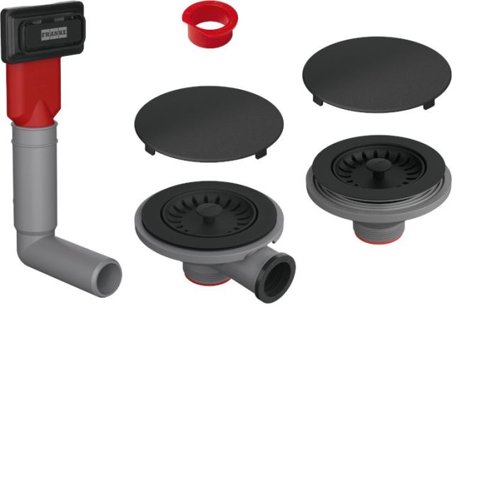 Franke Manual Waste Kit Set 2 Bowl HOF rect Matt Black