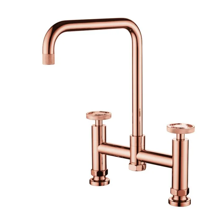 Henry Holt Industrial Bridge Sink Mixer Copper