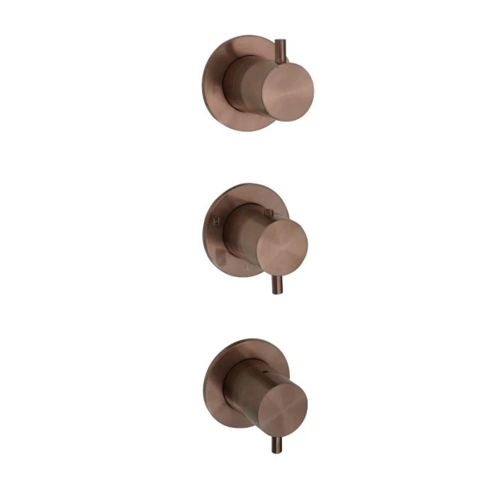 VOS Modular 3 Lever 2 Way Shower Valve Brushed Bronze
