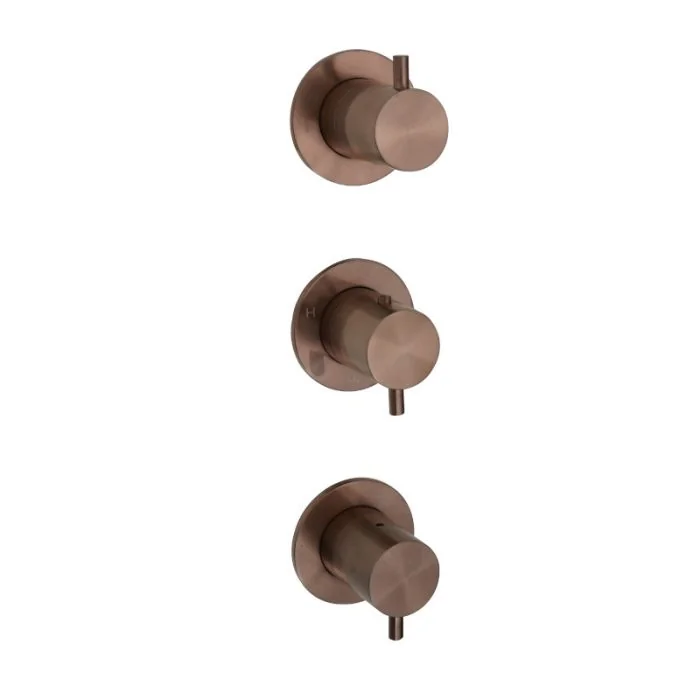 VOS Modular 3 Lever 3 Way Shower Valve Brushed Bronze