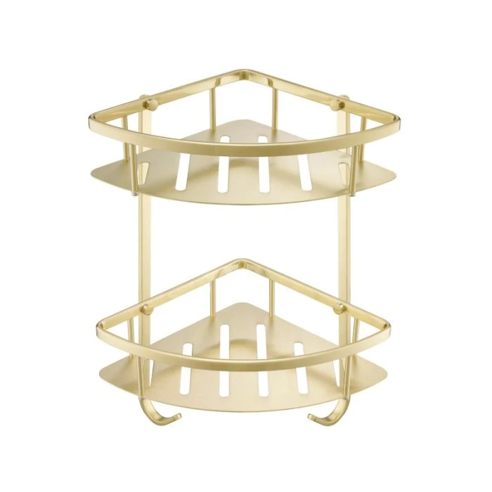 VOS Shower Corner Twin Basket Brushed Brass