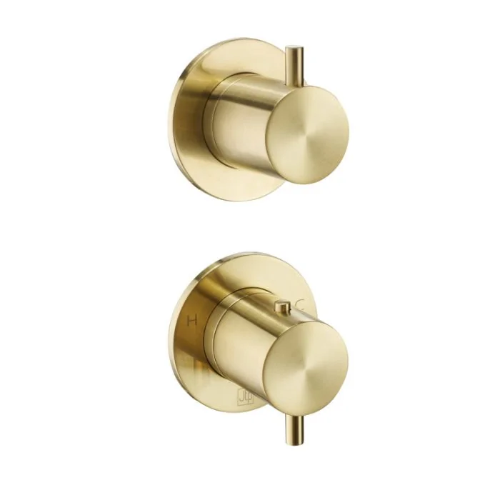 VOS Modular 2 Way Thermostatic Shower Brushed Brass