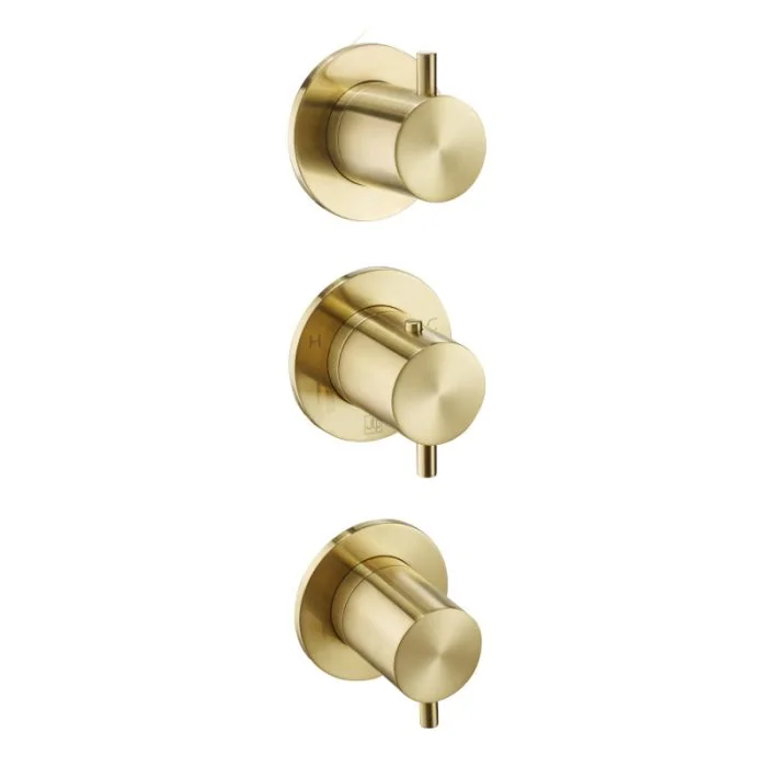 VOS Modular 3 Lever 3 Way Shower Valve Brushed Brass