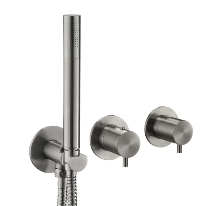 VOS Modular 2 Way Shower with Handset Brushed Black