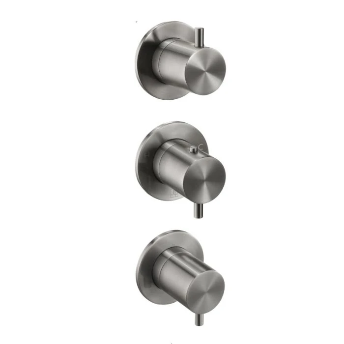 VOS Modular 3 Lever 2 Way Shower Valve Brushed Black