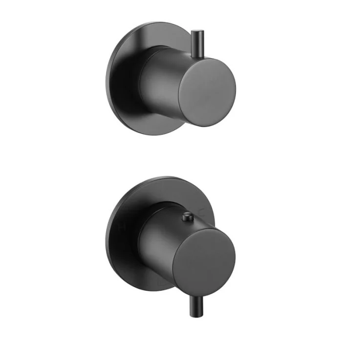 VOS Modular 2 Way Thermostatic Shower Matt Black