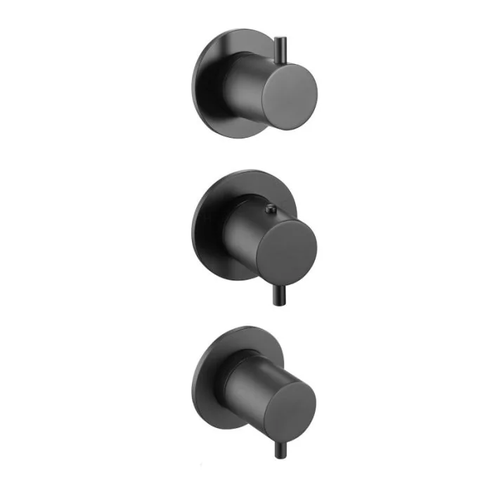 VOS Modular 3 Lever 3 Way Shower Valve Matt Black