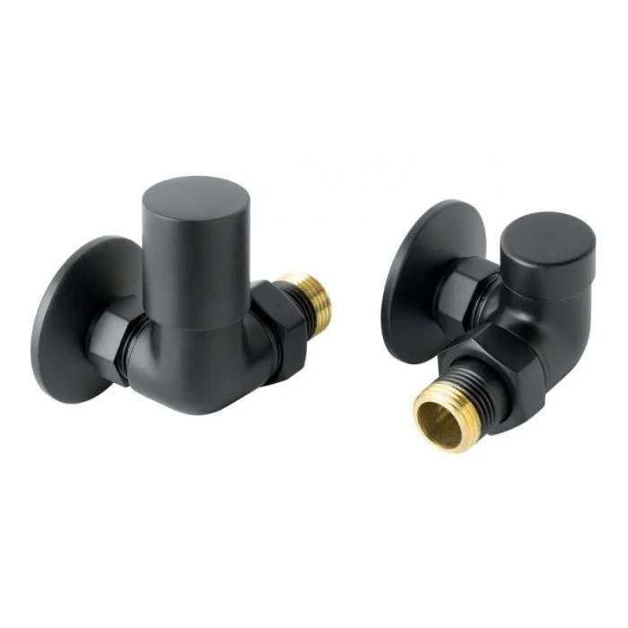 JTP VOS Corner Radiator Valves Matt Black