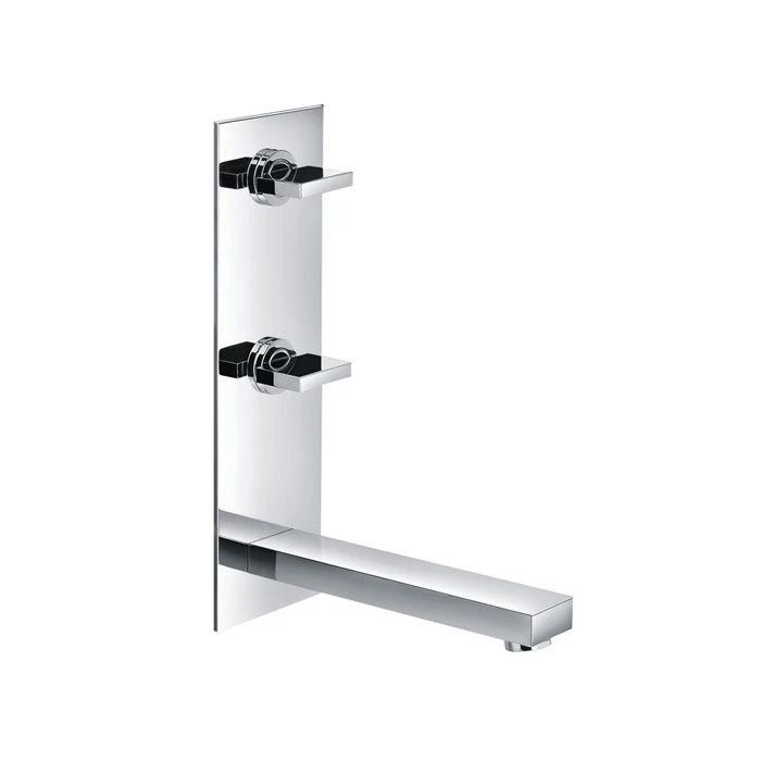 Bloque 3 Hole Wall Vertical Basin Mixer with Clicker Waste