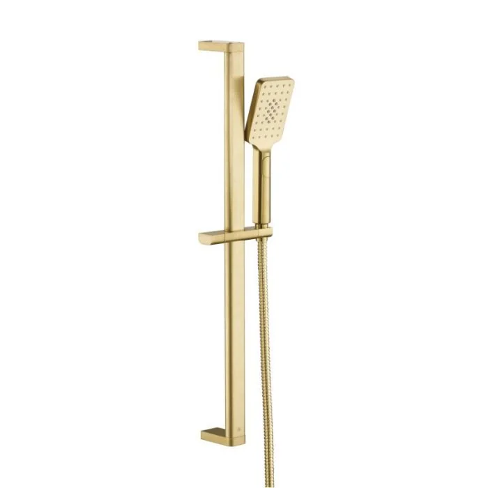 Hix Slide Rail Shower Kit Brushed Brass