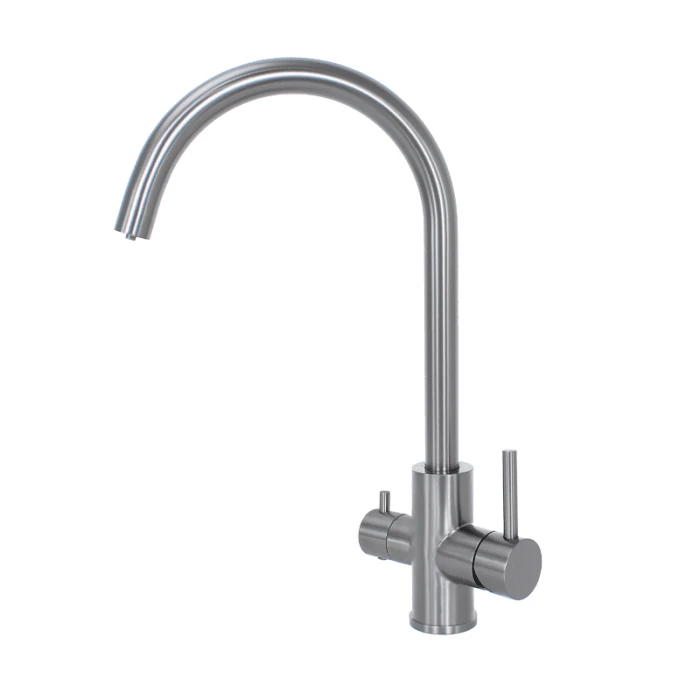 3 in1 Round Neck Multiflo Kitchen Tap Gun Metal