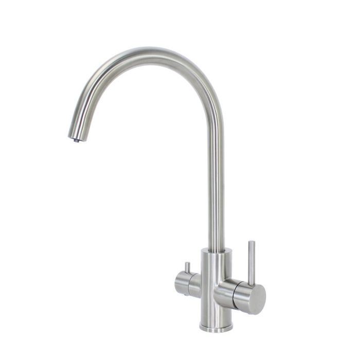 3 in1 Round Neck Multiflo Kitchen Tap Brushed Nickel