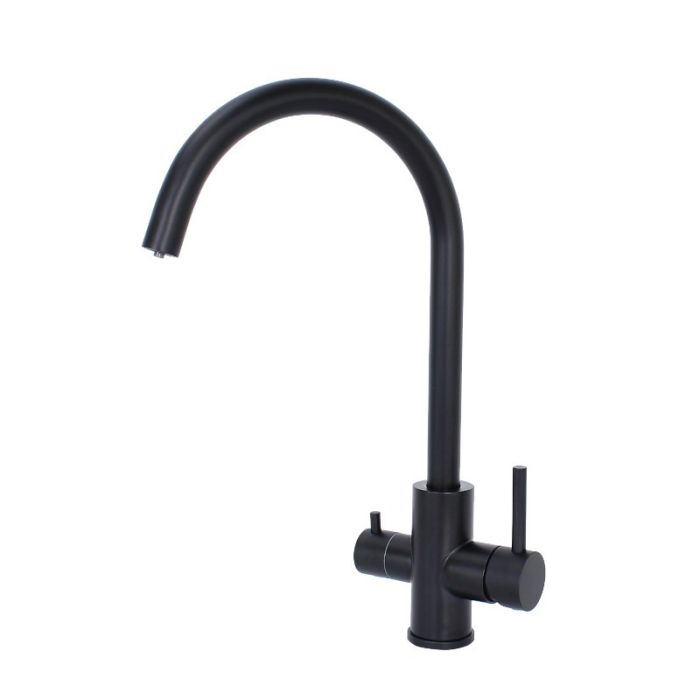 3 in1 Round Neck Multiflo Kitchen Tap Matt Black