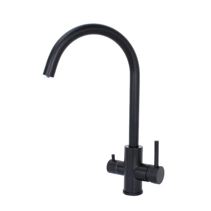 3 in1 Round Neck Multiflo Kitchen Tap Matt Black