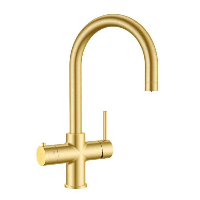 4in1 Round Neck Filtered Kettle Tap Brushed Brass