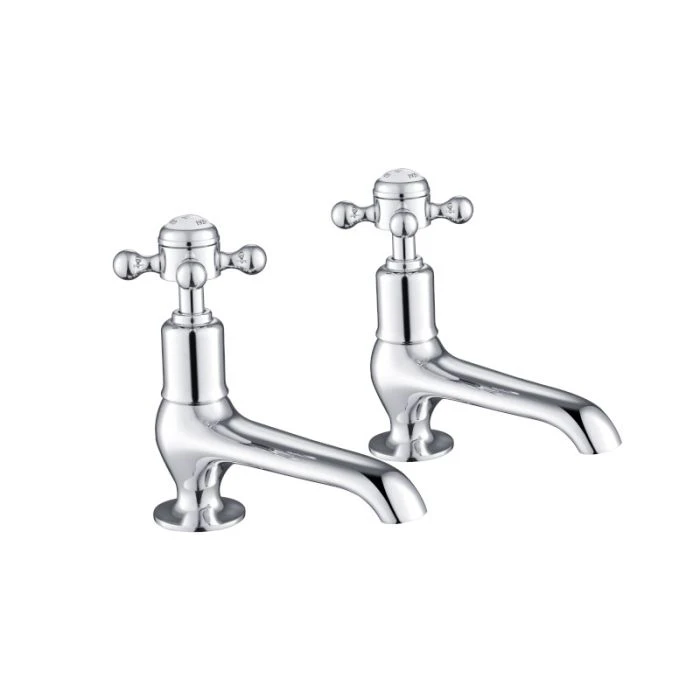 Grosvenor Cross Long Nose Basin Taps Chrome