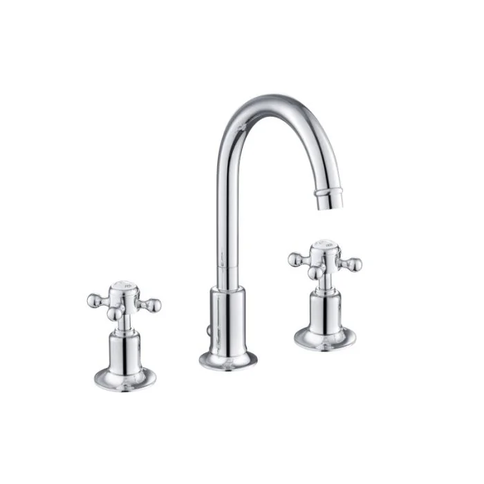 Grosvenor Cross 3 Hole Basin Mixer Chrome
