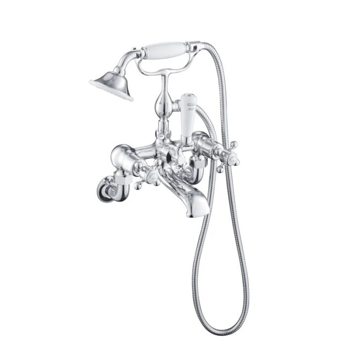 Grosvenor Cross Wall Bath Shower Mixer Chrome