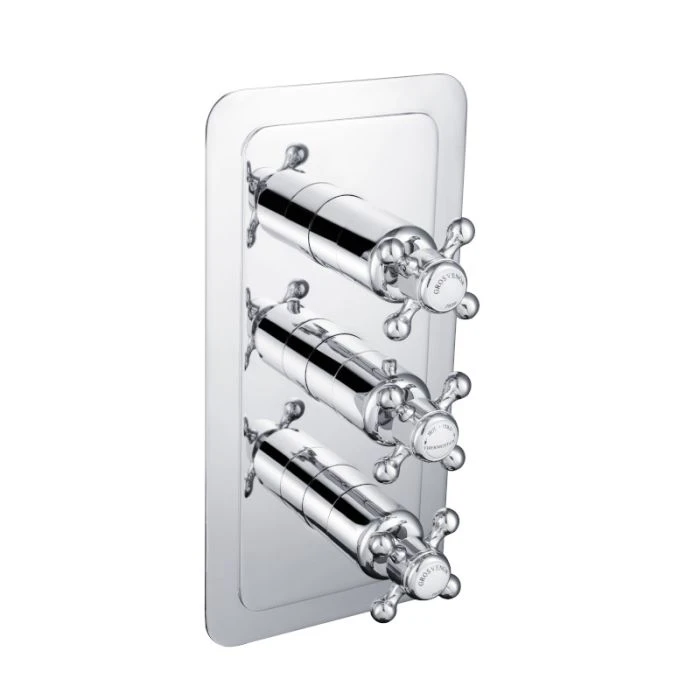 Grosvenor Cross 3 Handle 2 Way Shower Valve Chrome