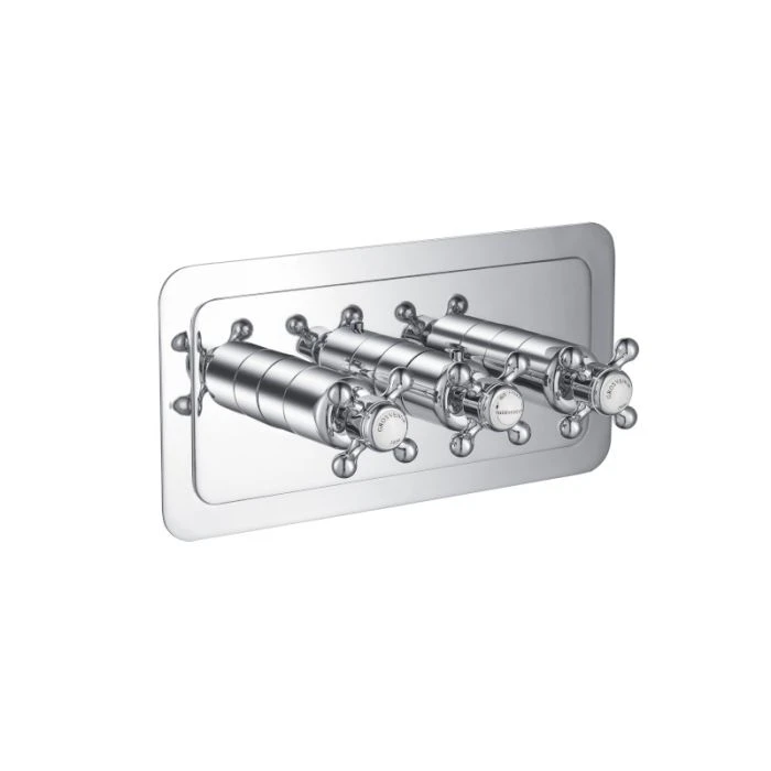 Grosvenor Cross 3 Handle 3 Way Shower Valve Chrome