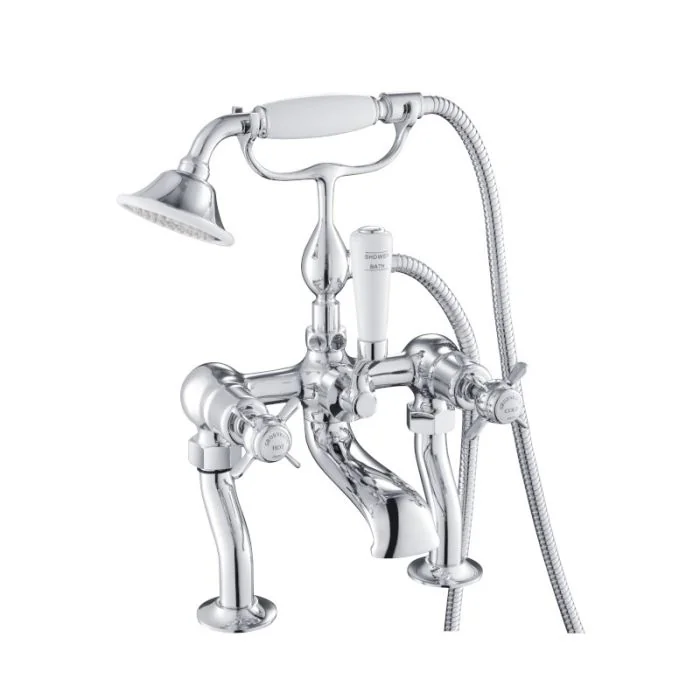 Grosvenor Pinch Deck Bath Shower Mixer Chrome