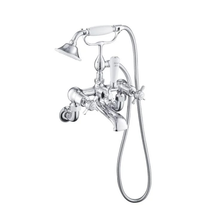 Grosvenor Pinch Wall Bath Shower Mixer Chrome