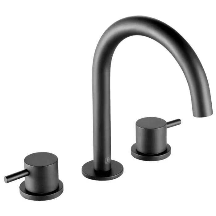 VOS Deck Mounted Basin Mixer Matt Black