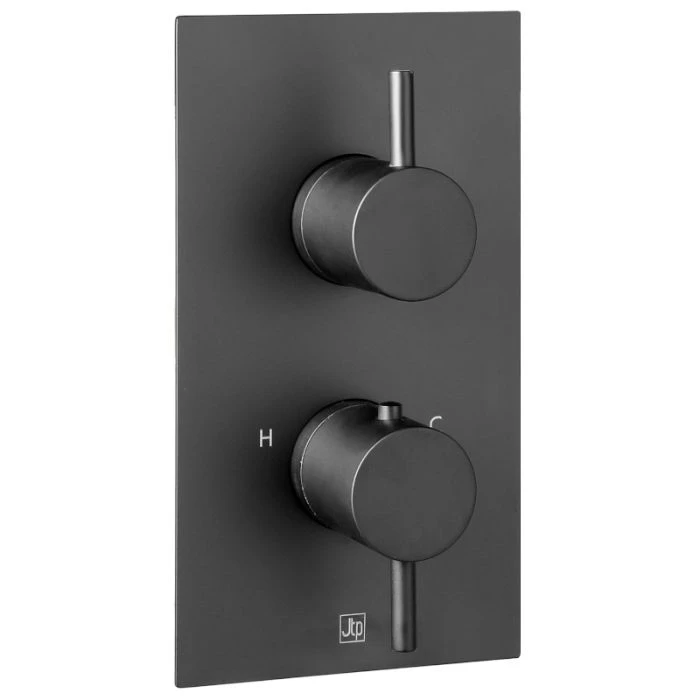 VOS 2 Way Thermostatic Shower Valve Matt Black